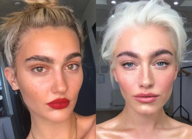 Maquiagem que será tendência em 2022 segundo o Pinterest;  sobrancelhas de sabonete