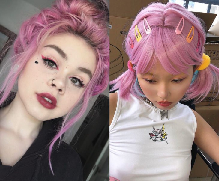 Tons de rosa para pintar o cabelo;  maiot