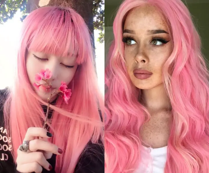 Tons de rosa para pintar o cabelo;  flamengo