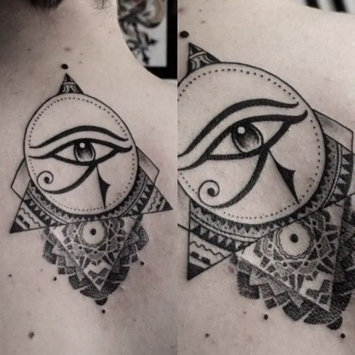 Tatuagem egípcia do olho de Ra