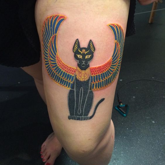 Tatuagem de gato egípcio