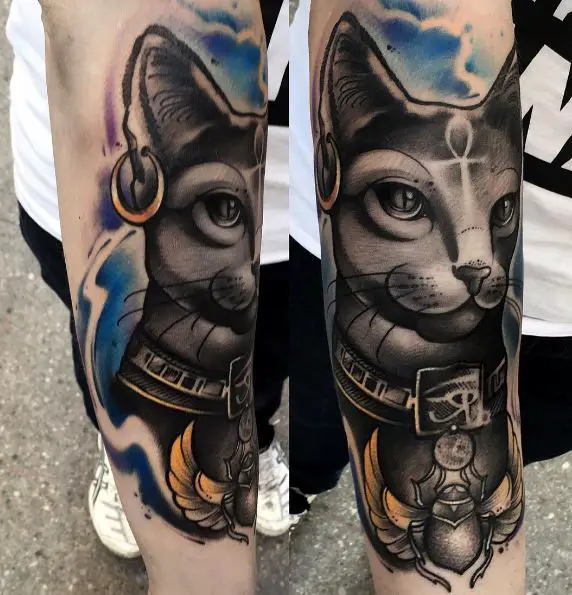 Tatuagem de gato egípcio