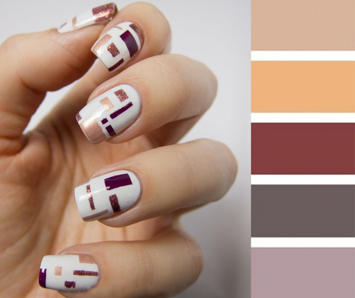 Combinações de unhas em cores de outono 