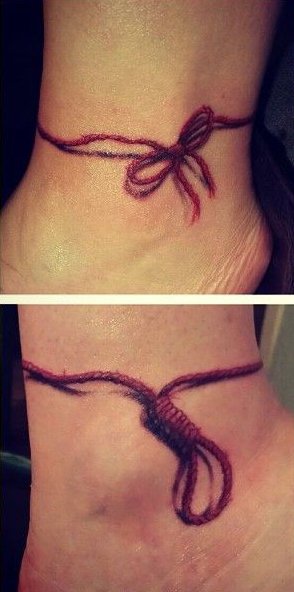 Tatuagem 3D fio vermelho 