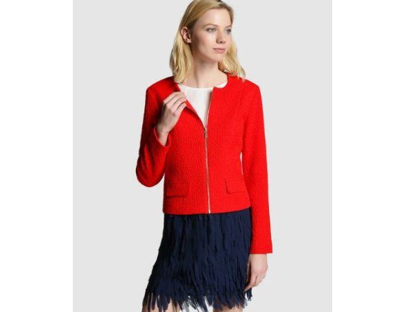 jaqueta com zíper vermelho fácil de usar 2016