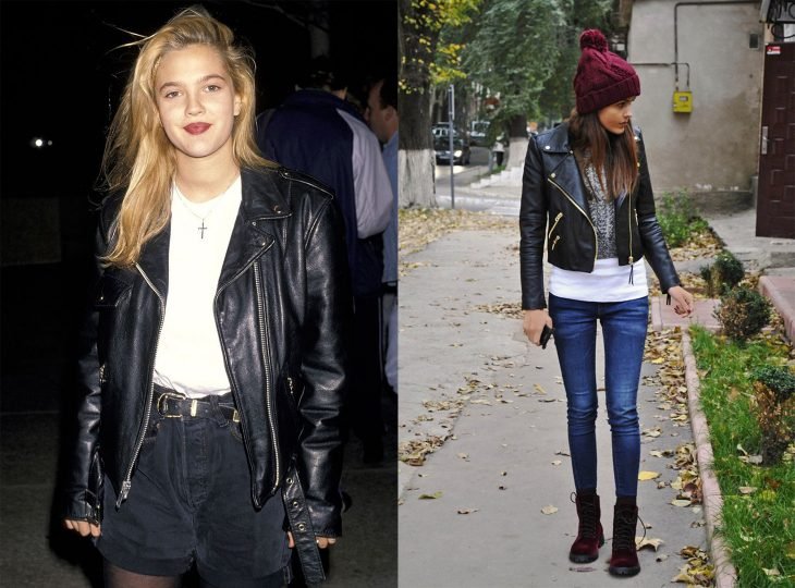 jaquetas de pele da moda antes e depois dos anos 90 