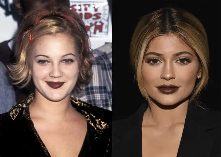 antes e depois da moda dos anos 90 lábios castanhos 
