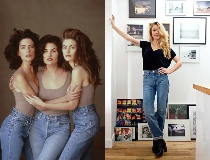 antes e depois da moda jeans para mães dos anos 90 