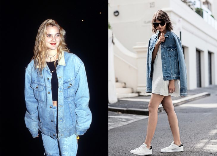 jaquetas jeans da moda antes e depois dos anos 90 