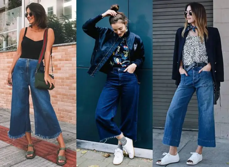 Tipos de calças para mulheres;  jeans culotte