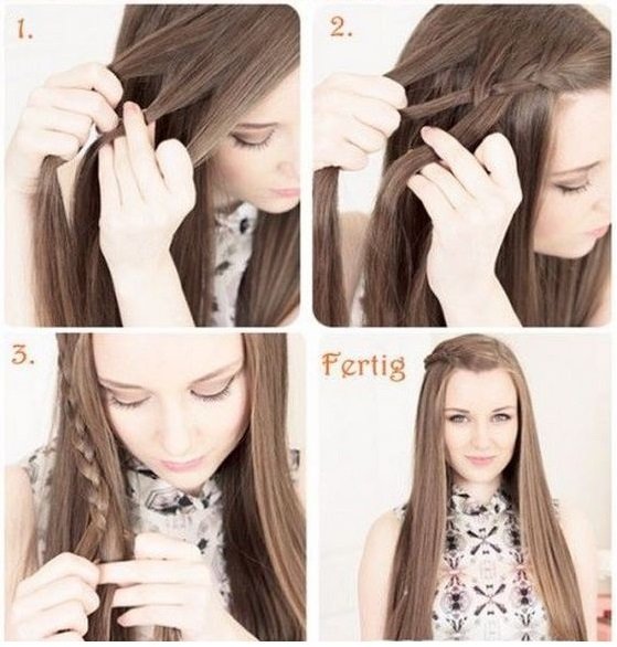 menina mostrando os passos para pentear o cabelo