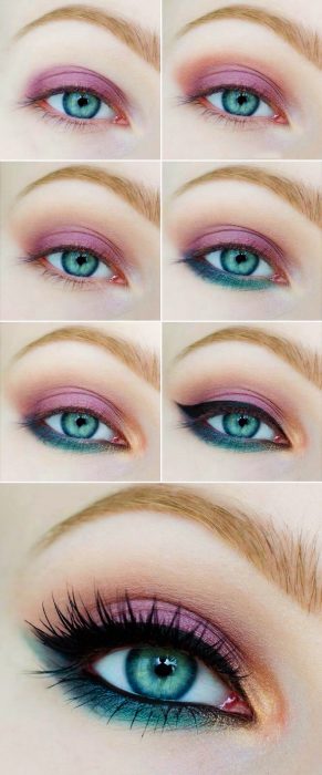 Tutorial de maquiagem para os olhos em rosa com verde 