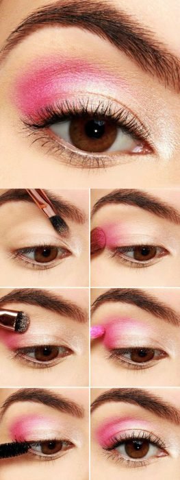 Tutorial de maquiagem para olhos rosa pálido 