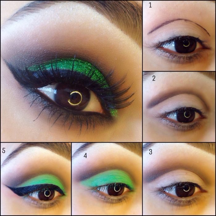 maquiagem para olhos verdes com preto 