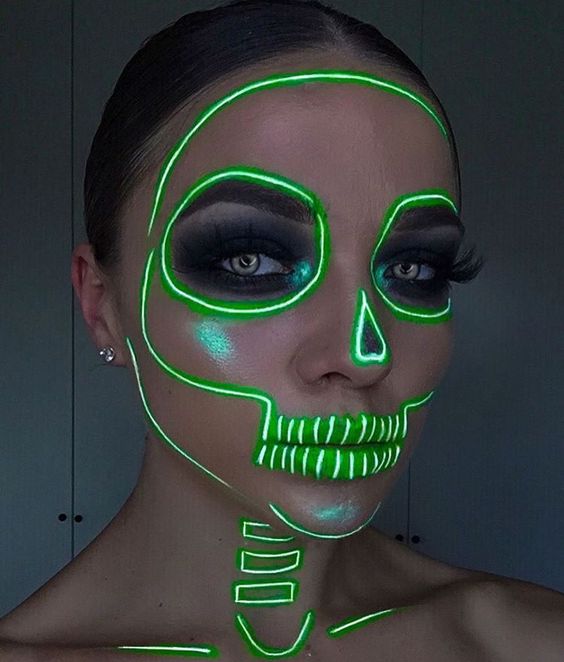 Maquiagem neon catrina