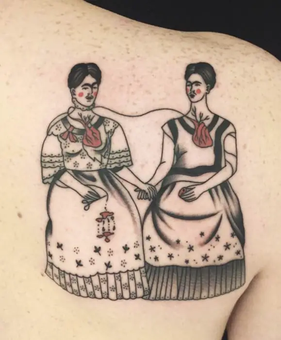 Tatuagens de Frida Kahlo, pintura das gêmeas