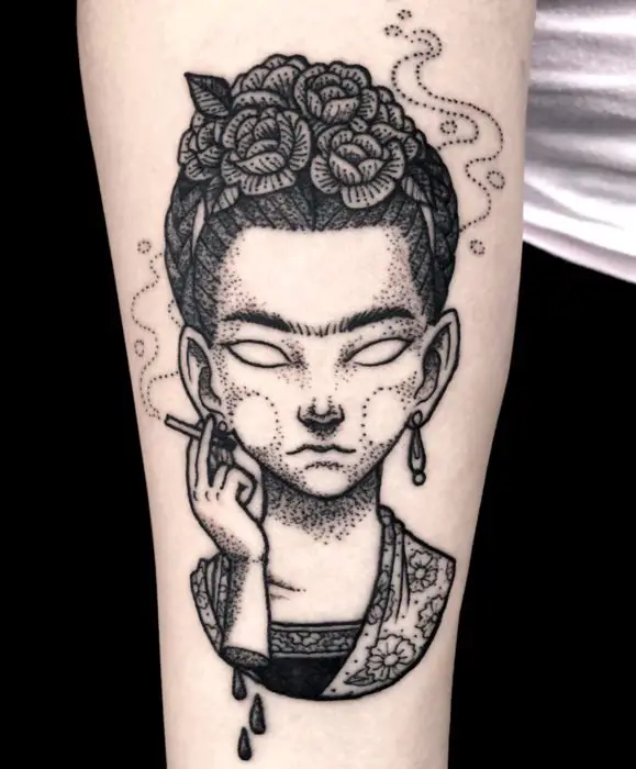 Frida Kahlo tatuagens no braço