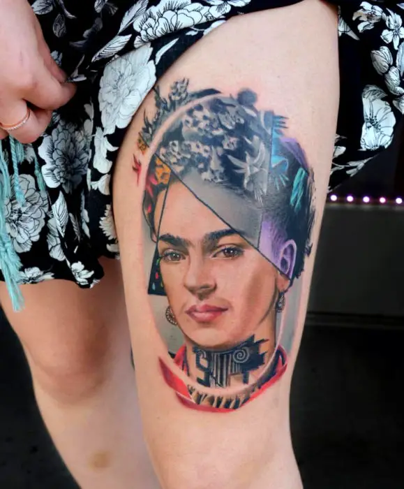 Tatuagens de Frida Kahlo na perna
