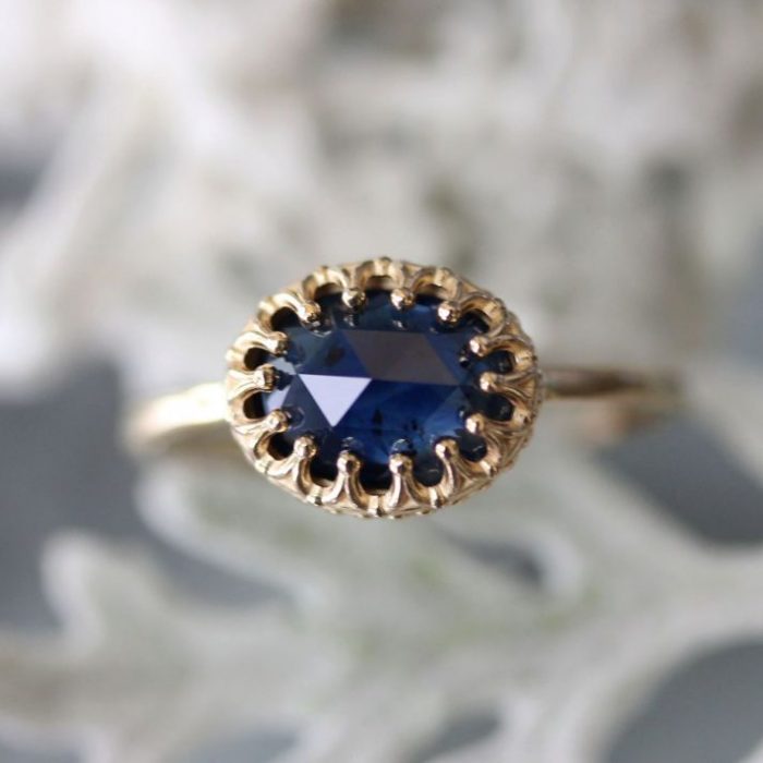 anel de pedra azul