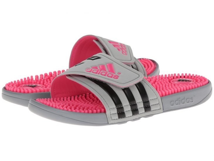 sandálias de plástico rosa adidas