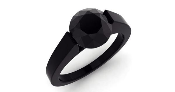 anel de noivado de pedra negra