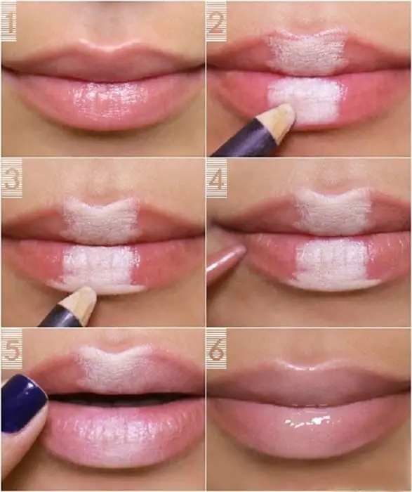 tutorial para pintar lábios rosados ​​nus 