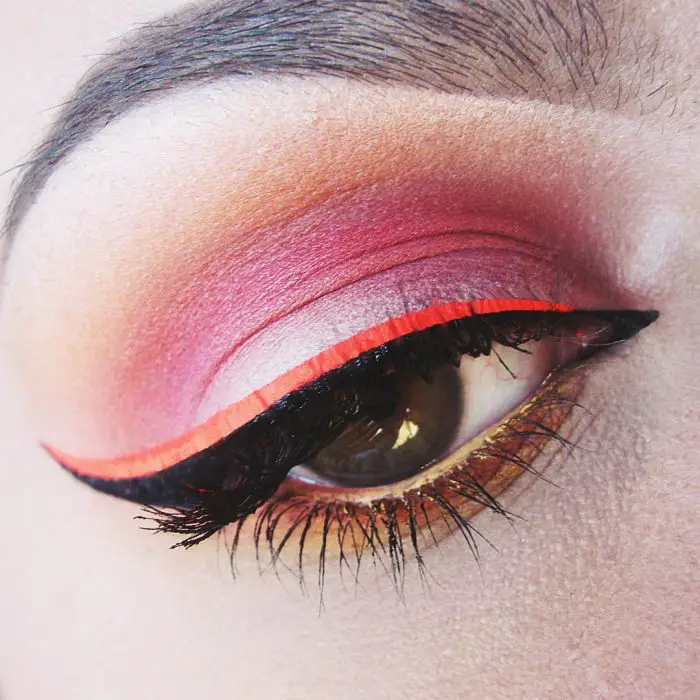 sombras de maquiagem laranja e rosa 