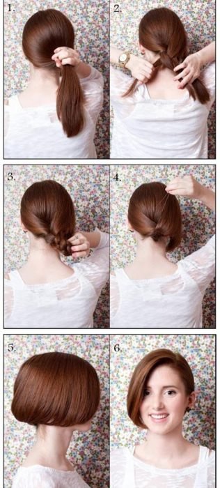 penteado rápido e fácil para um penteado curto 