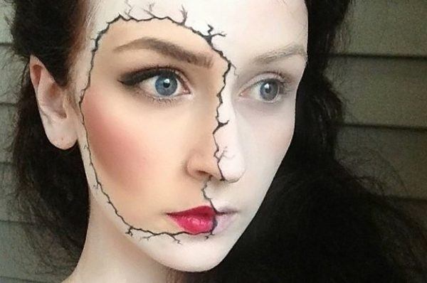 halloween-maquiagem-morte-rosto quebrado