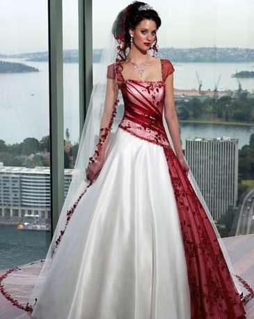 vestidos de noiva-diferente-vermelho-e-branco