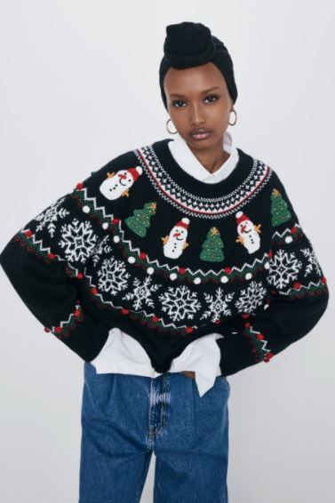 Tendências em suéteres de Natal para 2022 na Zara