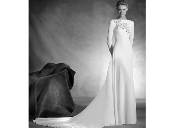 vestidos de noiva simples de mangas compridas